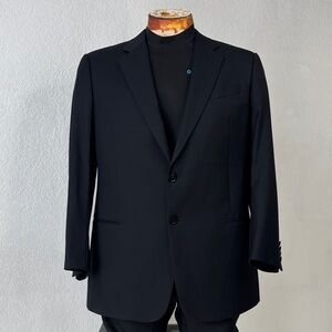 Armani Collezioni Giorgio Black Two-Button Men's Suit Blazer